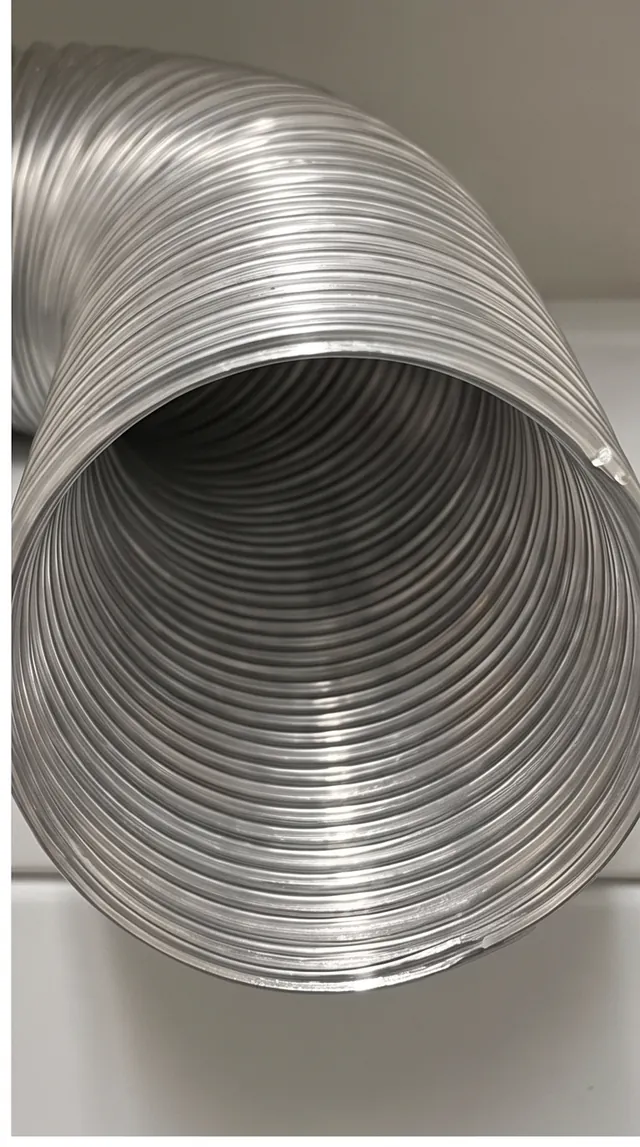 The same flexible dryer exhaust duct completely clear of lint after cleaning